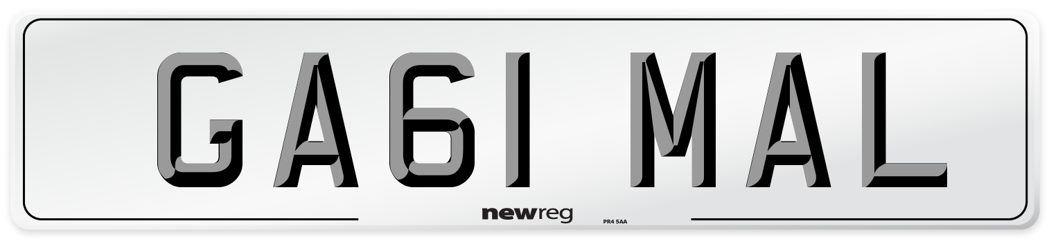 GA61 MAL Number Plate from New Reg